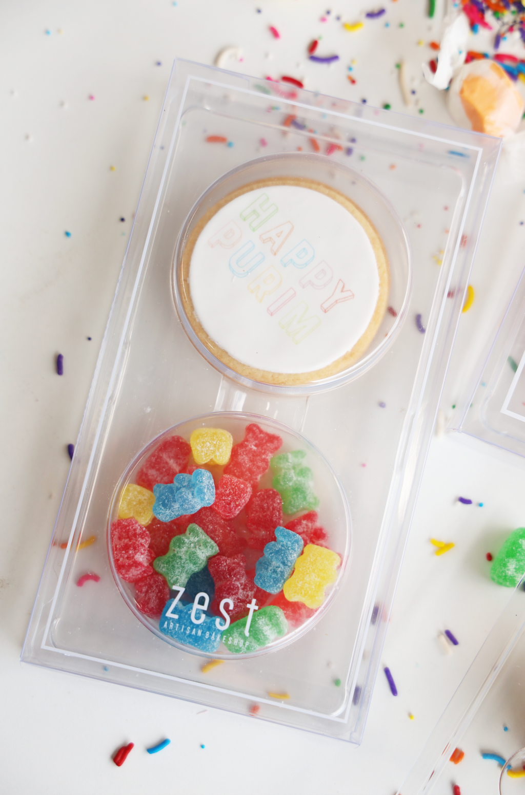 Happy Purim Cookie + Candy 2 Piece Box