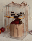 Shana Tova Autumn Floral Centerpiece Cake + Dessert Assortment in Lucite Display Case (2 tier)