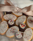 Shana Tova Autumn Floral Centerpiece Cake + Dessert Assortment in Lucite Display Case (2 tier)