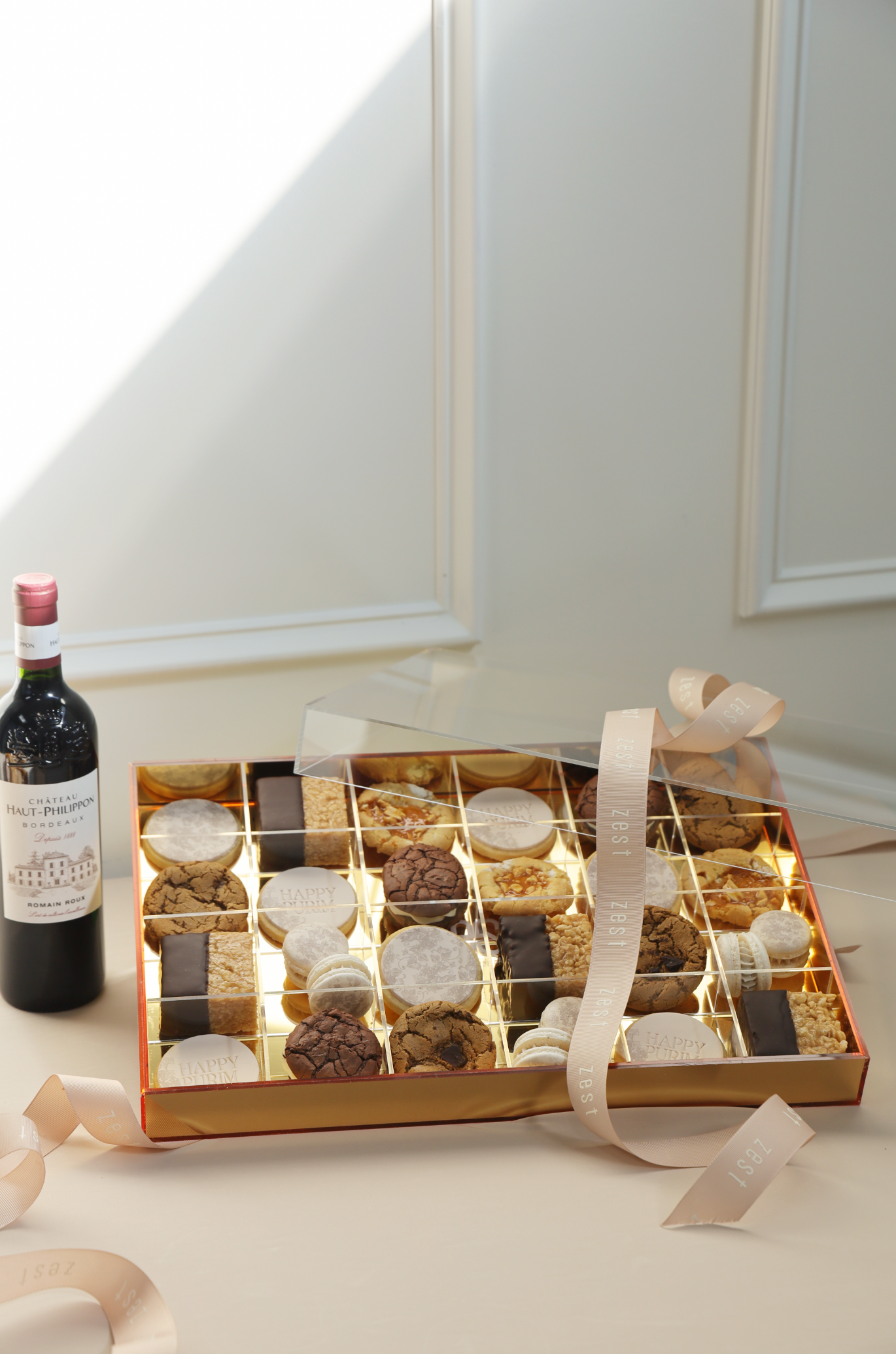 Happy Purim Lucite Luxury Assortment Tray