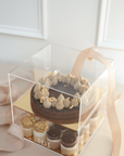 Zest Lucite Golden Dessert Display Case- 2 tier