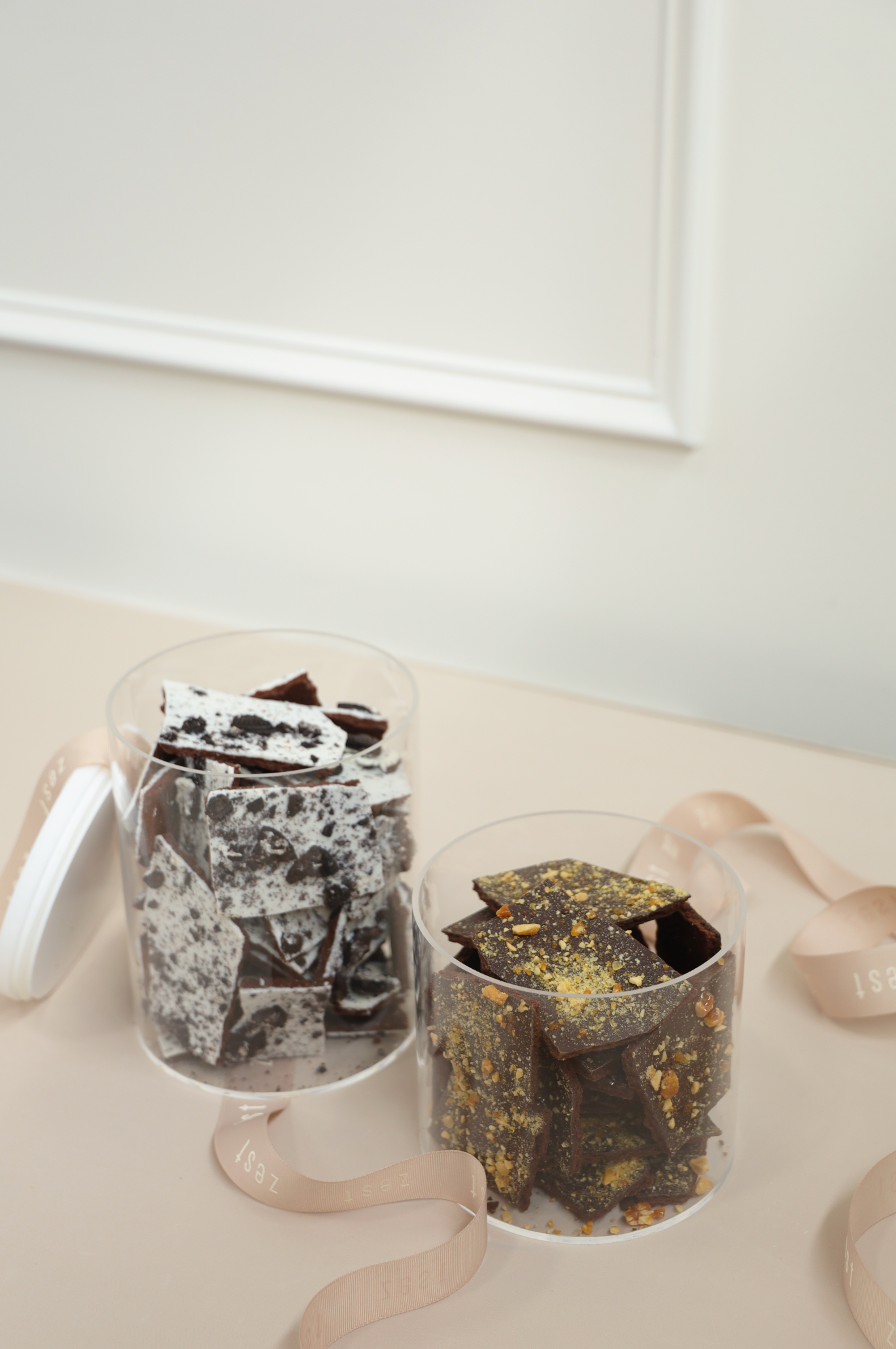 Lucite Cookie Jar Filled With Your Choice of Cookie Bark