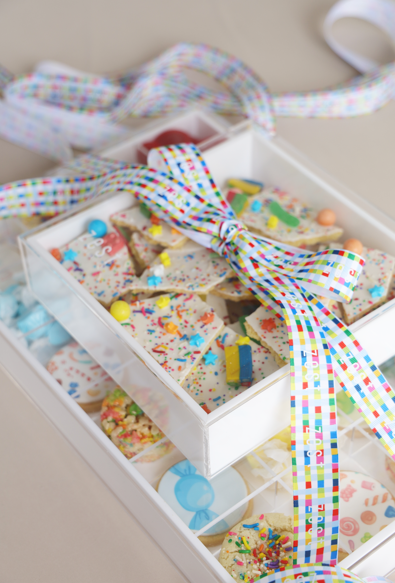 It's A Candy Explosion! Stacked Lucite Assortment Tray