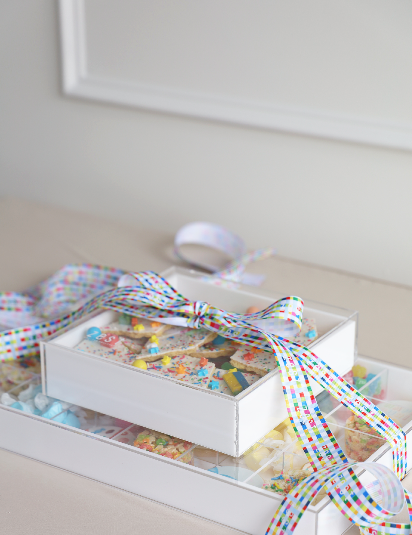 It's A Candy Explosion! Stacked Lucite Assortment Tray