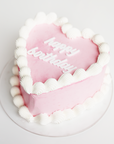 Two-Tone Heart Message Celebration Cake
