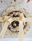 French Lace Floral Chocolate Mousse Tart on Porcelain Platter Gift Box
