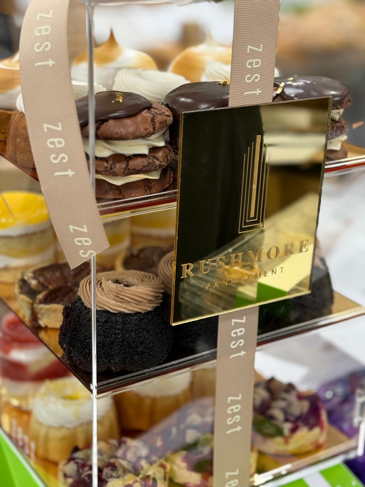 The Sweet Table Lucite Golden Dessert Display Case- 3 tier