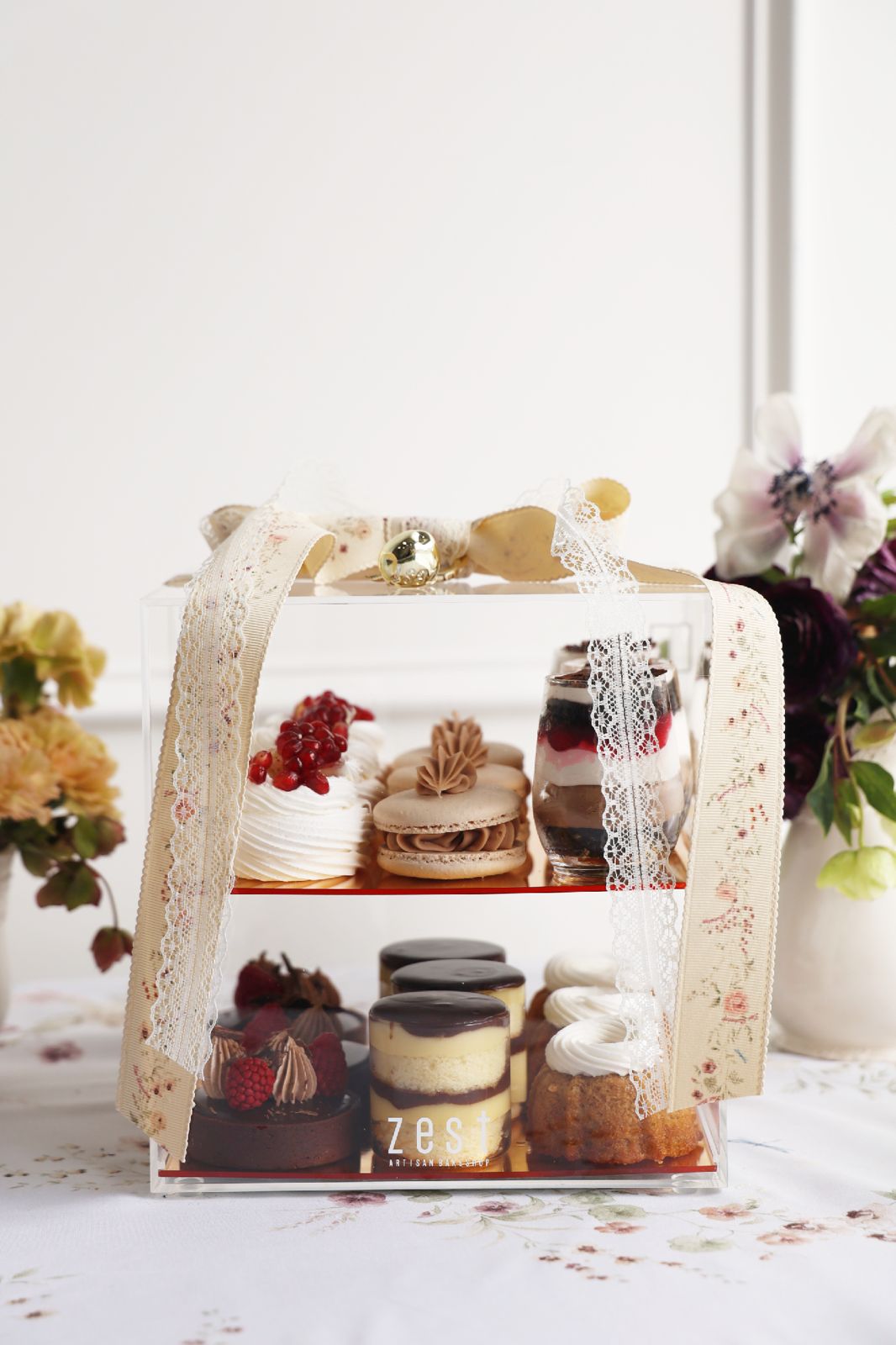 The 2 Tier Rosh Hashana Assorted Dessert Lucite Display Case