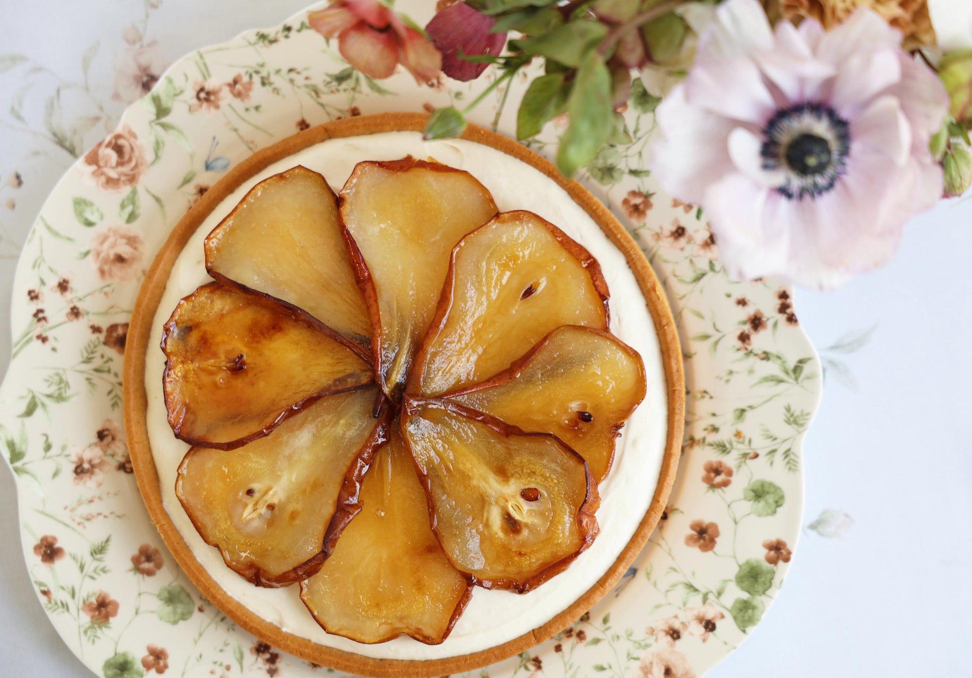 Caramelized Maple Pear Custard Tart