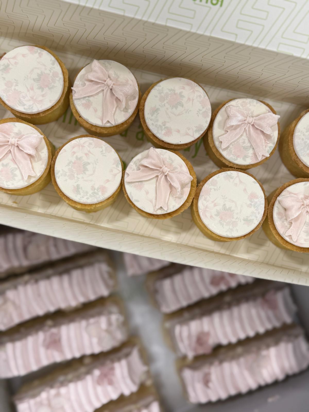 Pink Bow + Floral Mini Lemon Meringue Tarts