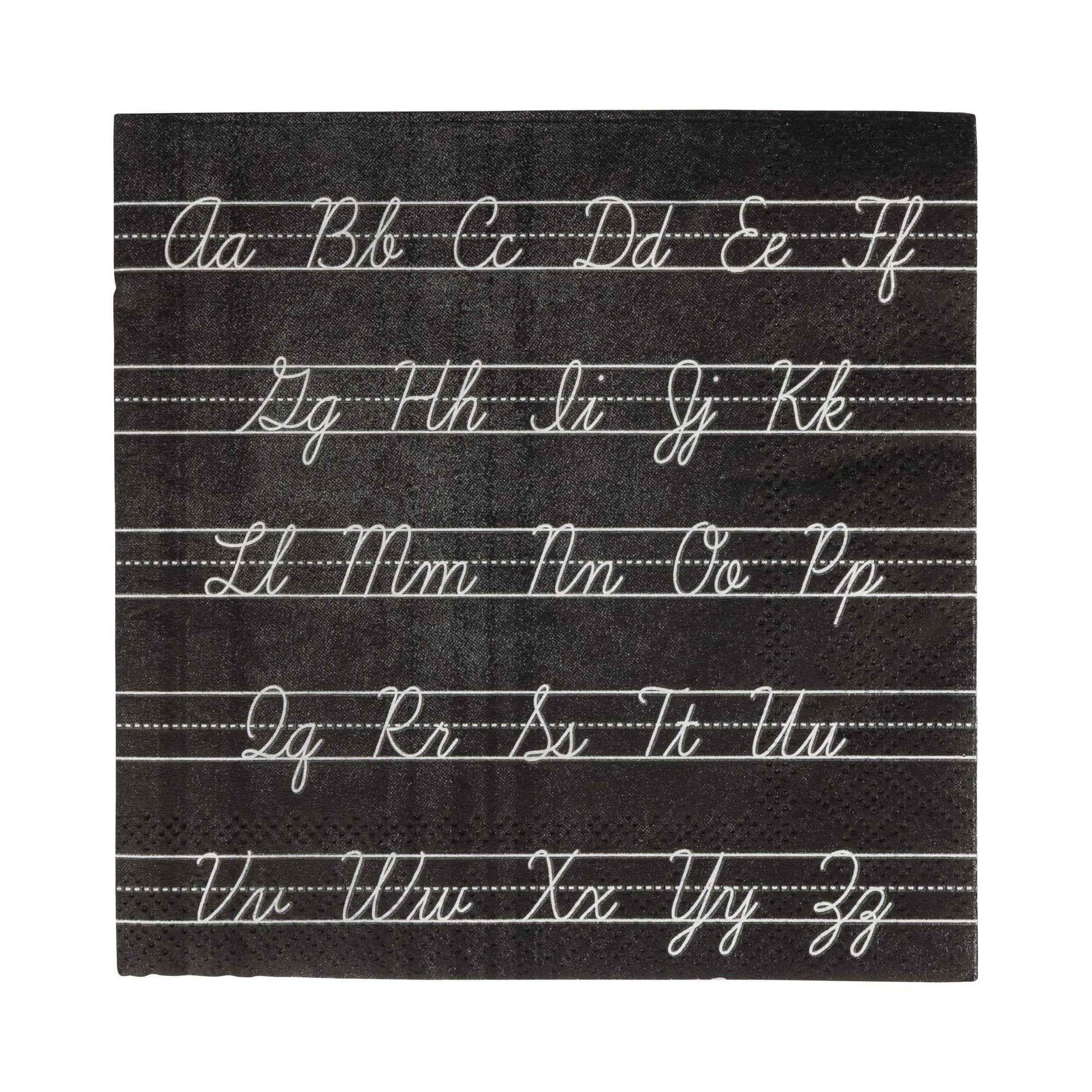 Cursive ABCs Paper Cocktail Napkin