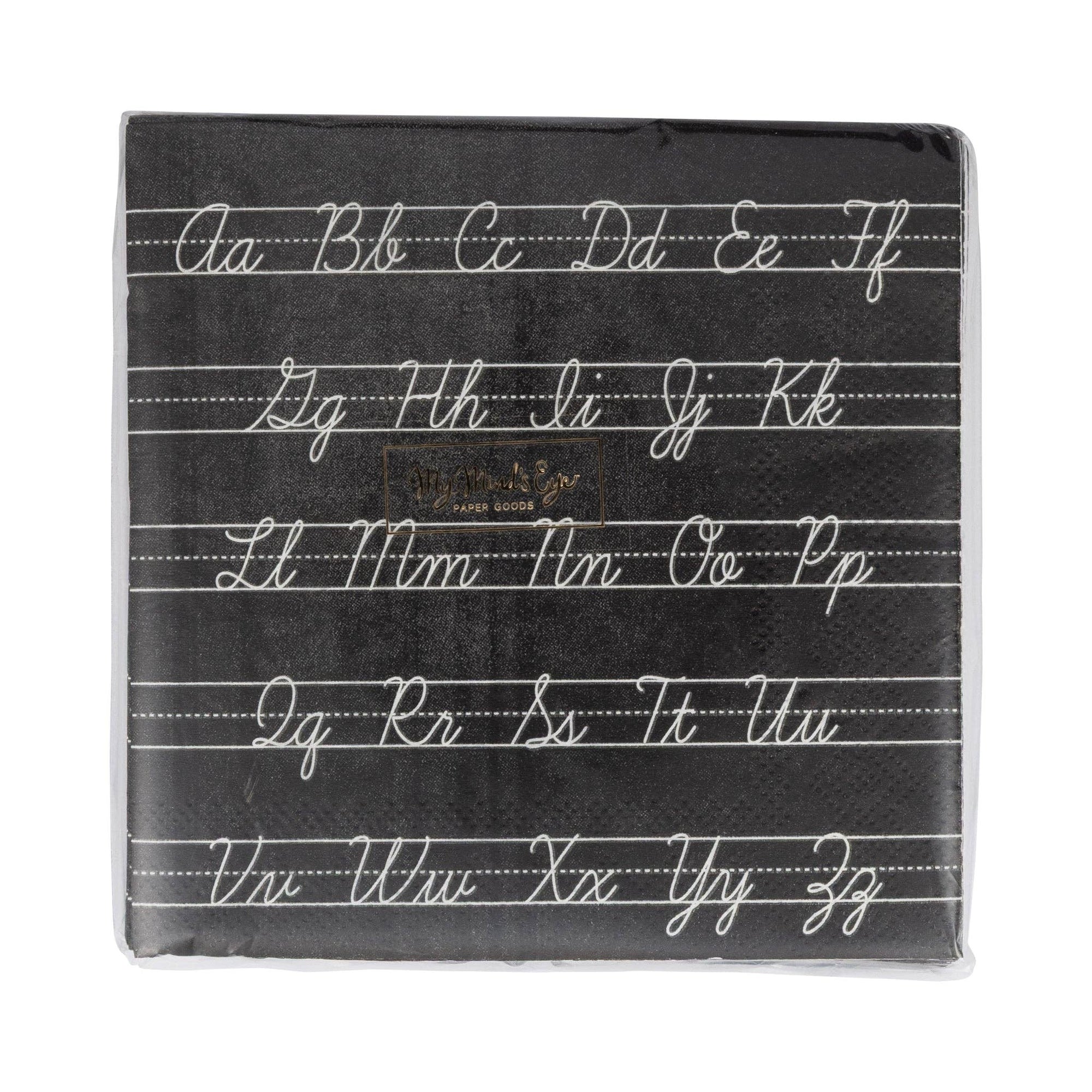 Cursive ABCs Paper Cocktail Napkin