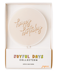 Happy Birthday Taupe Acrylic Cake Topper