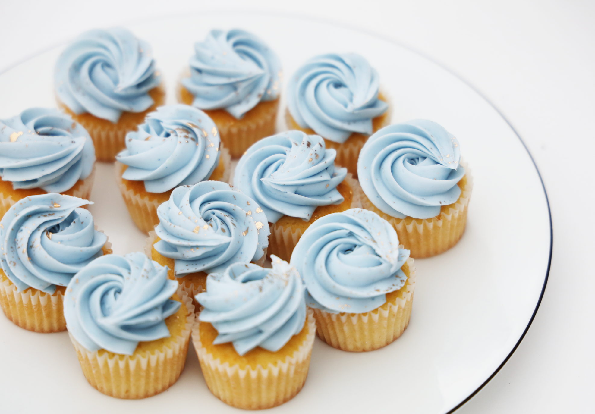 24 Decorative Cupcakes- Baby Blue