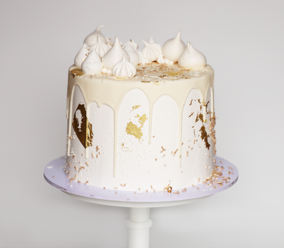 White + Gold Celebration Cake