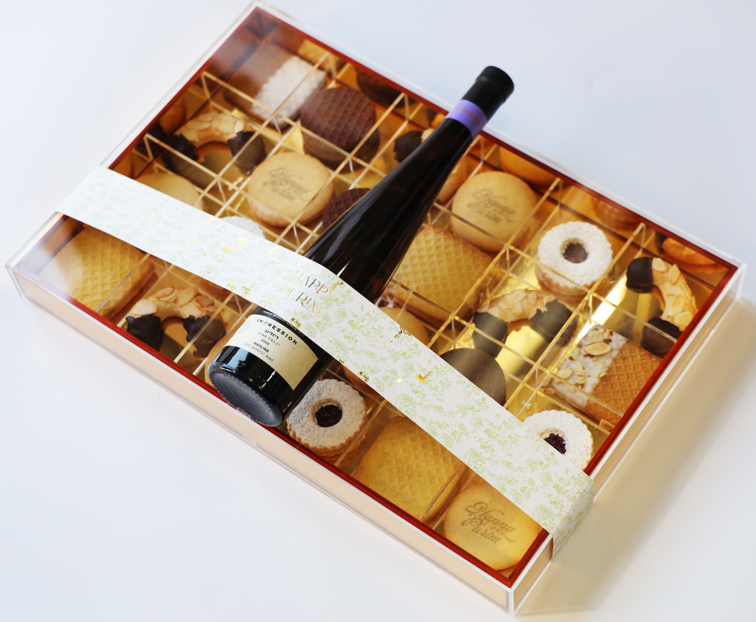 Confection Sampler Luxury Golden Lucite Tray