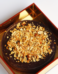 Mousse Tart with Peanut Brittle Crunch in Lucite Tray