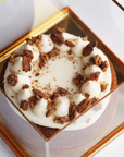 Carrot Cake in Golden Lucite Dome