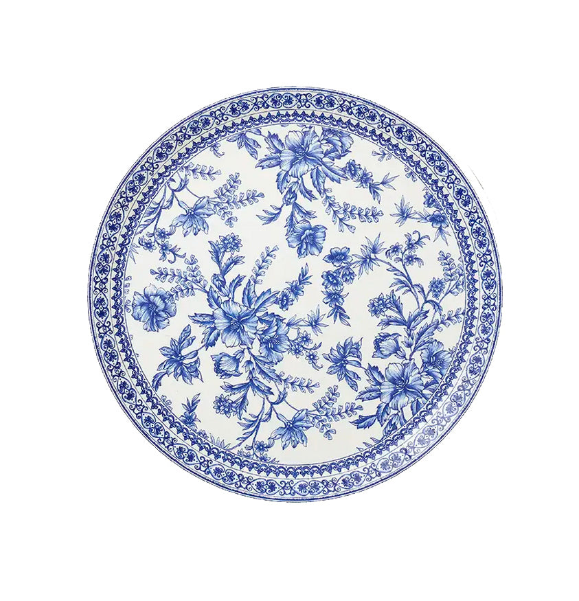 French Toile Blue Large Plates